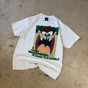 Vintage Warner Bros Studio Store Taz Tasmanian Devil T-Shirt White Mens Medium